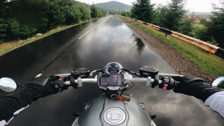 Riding a motorcycle in winter